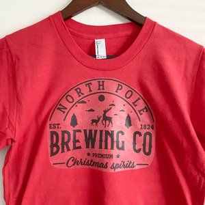 North Pole Brewing Company Red Crewneck Tee Shirt